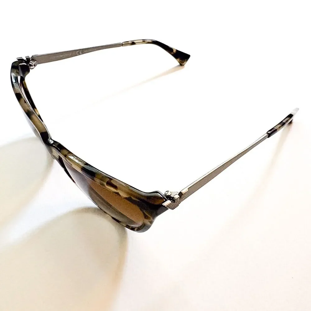 Emporio Armani Women's Sunglasses Tortoise Brown Cat-Eye Logo Temples 57 16 140